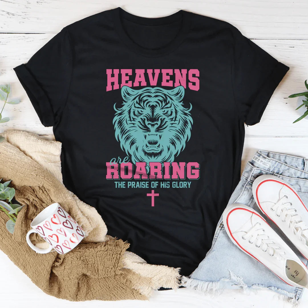 Heavens Are Roaring The Praise Of His Glory Tee Black Heather / S Peachy Sunday T-Shirt