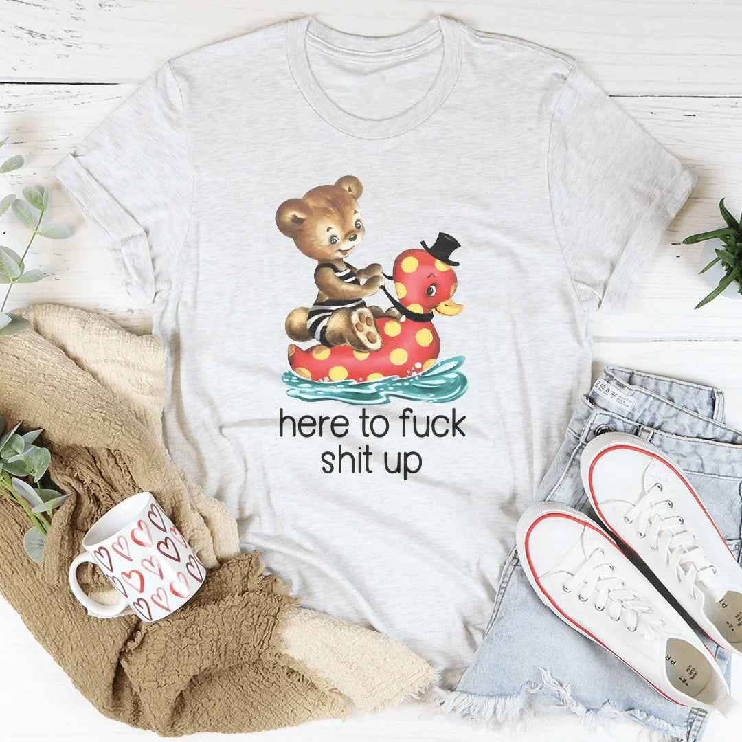 Here To F* Tee Ash / S Peachy Sunday T-Shirt