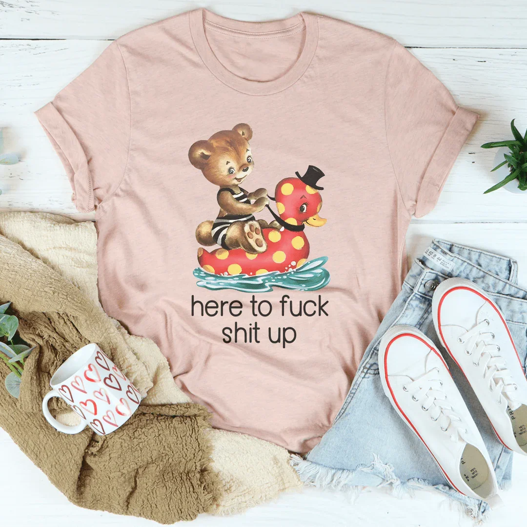 Here To F* Tee Heather Prism Peach / S Peachy Sunday T-Shirt