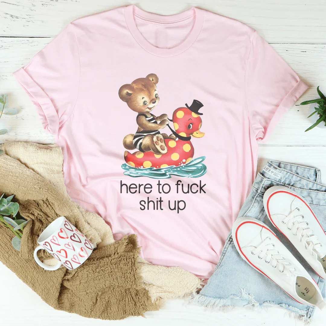 Here To F* Tee Pink / S Peachy Sunday T-Shirt