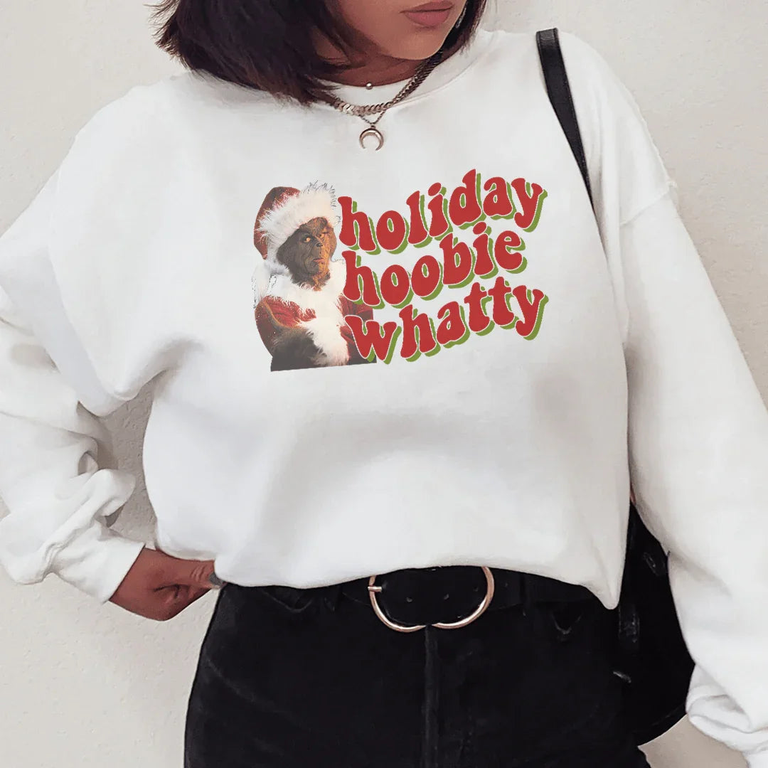 Holiday Hoobie Whatty Sweatshirt S / White Printify Sweatshirt T-Shirt
