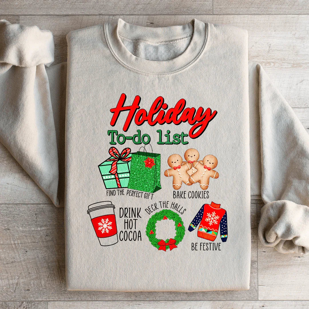 Holiday To Do List Sweatshirt Sand / S Peachy Sunday T-Shirt