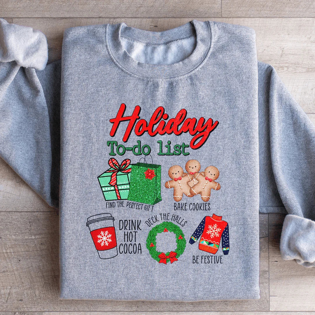 Holiday To Do List Sweatshirt Sport Grey / S Peachy Sunday T-Shirt
