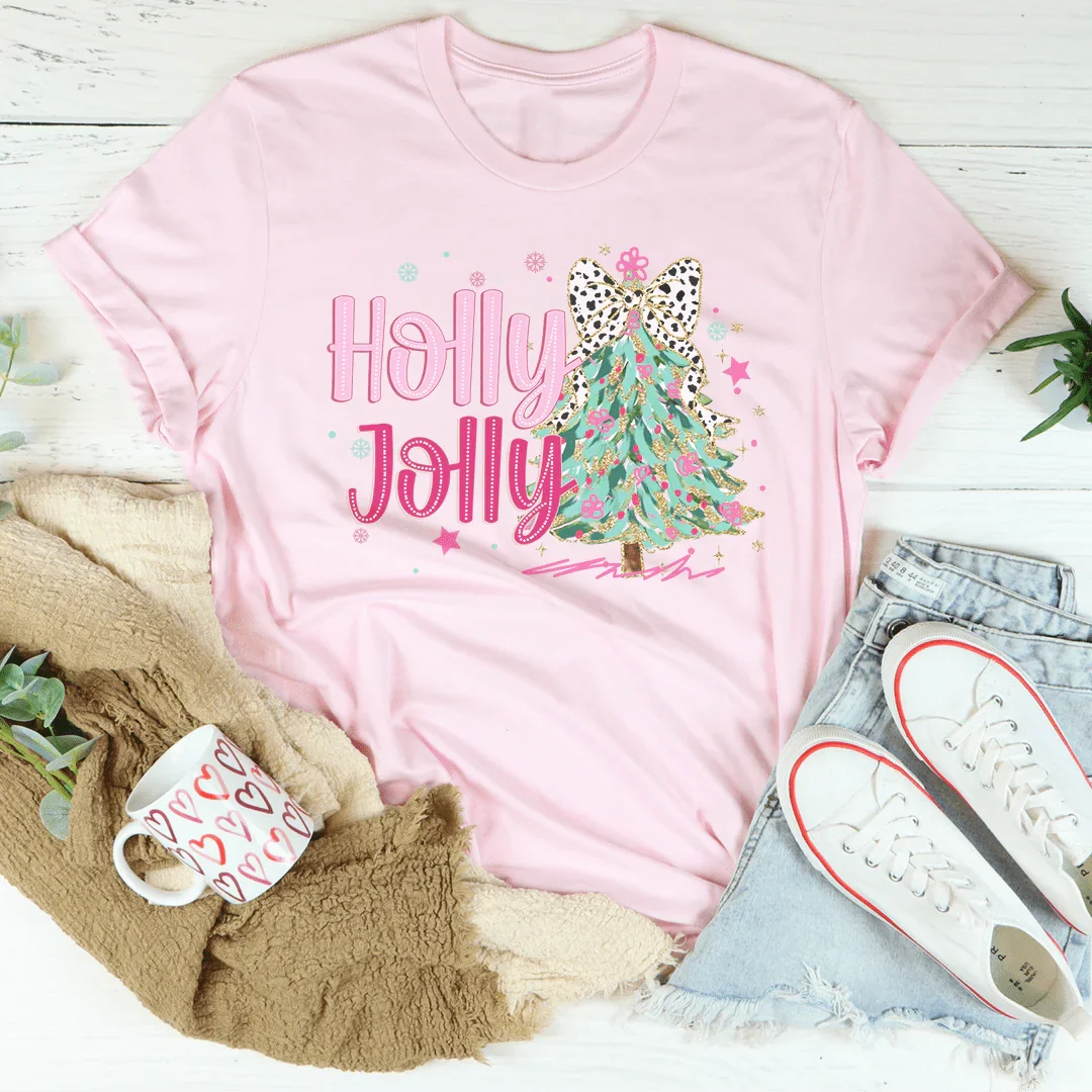 Holly Jolly Tee Pink / S Peachy Sunday T-Shirt