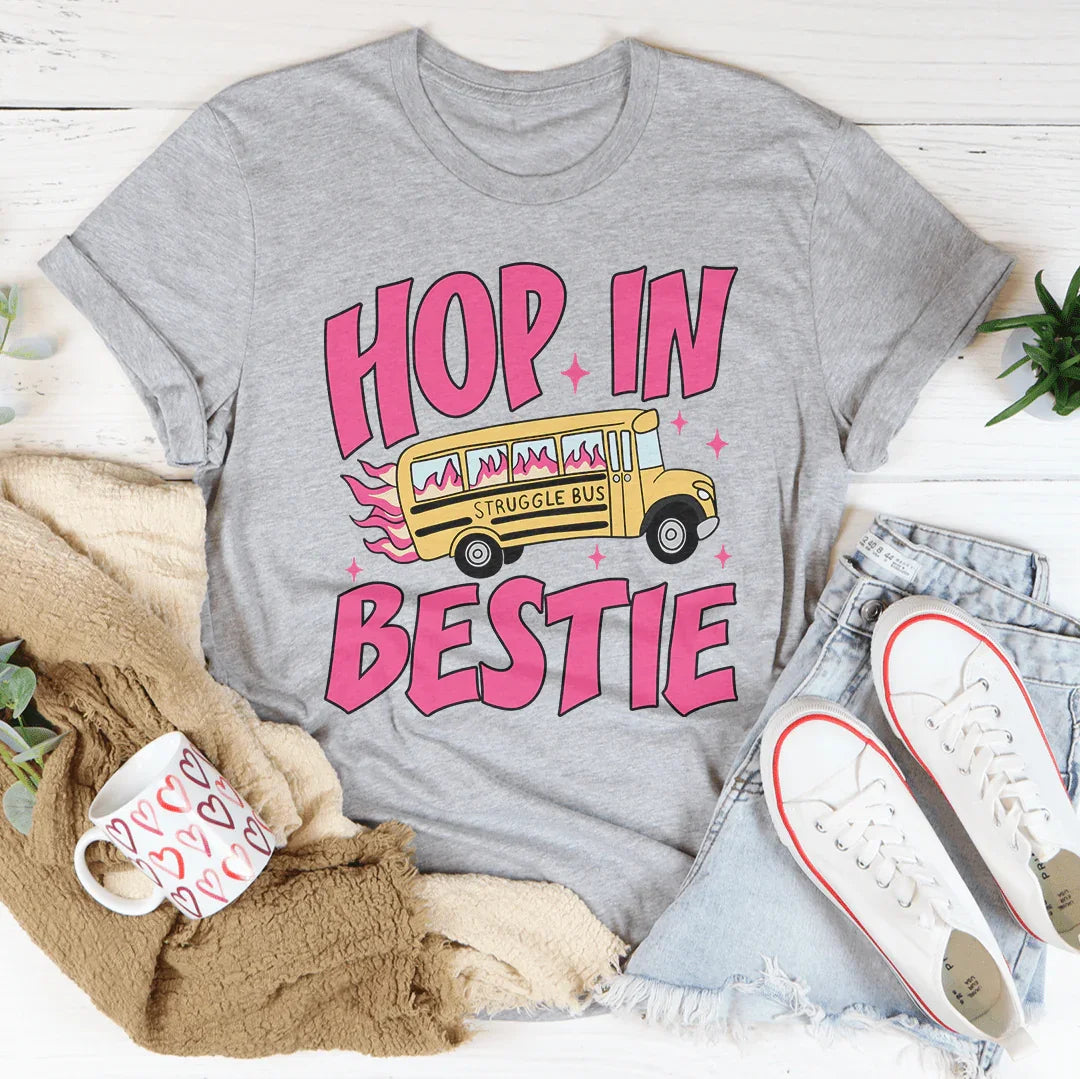 Hop In Bestie Tee Athletic Heather / S Peachy Sunday T-Shirt