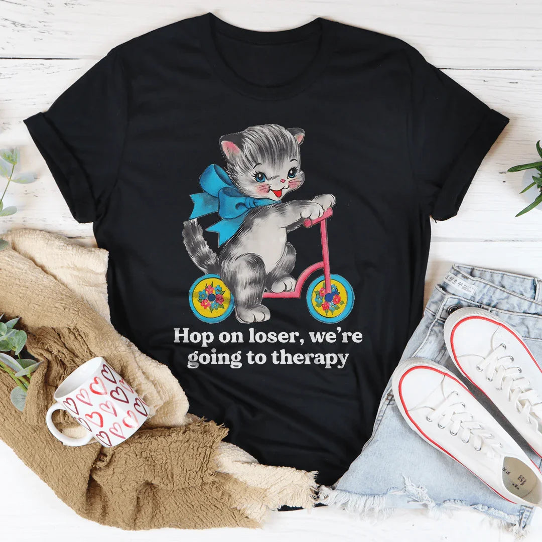 Hop On Loser We’re Going To Therapy Tee Black Heather / S Peachy Sunday T-Shirt