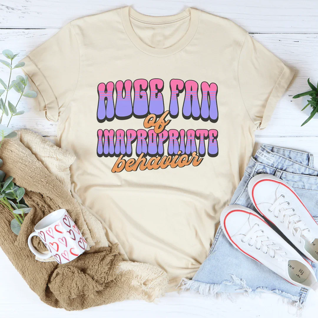 Huge Fan Of Inapropriate Behavior Tee Soft Cream / S Peachy Sunday T-Shirt