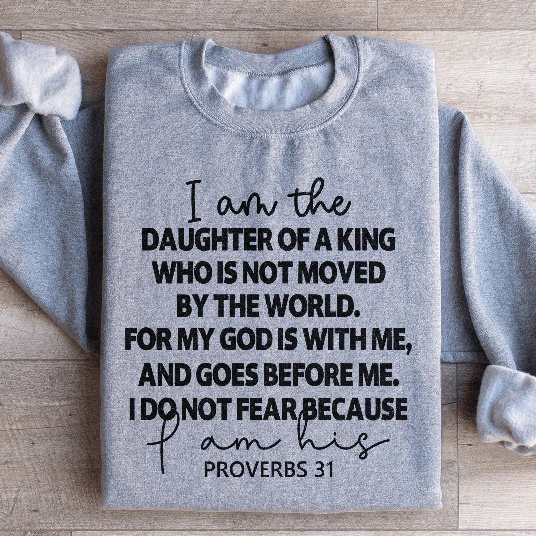 I Am The Daughter Of A King Sweatshirt Sport Grey / S Peachy Sunday T-Shirt