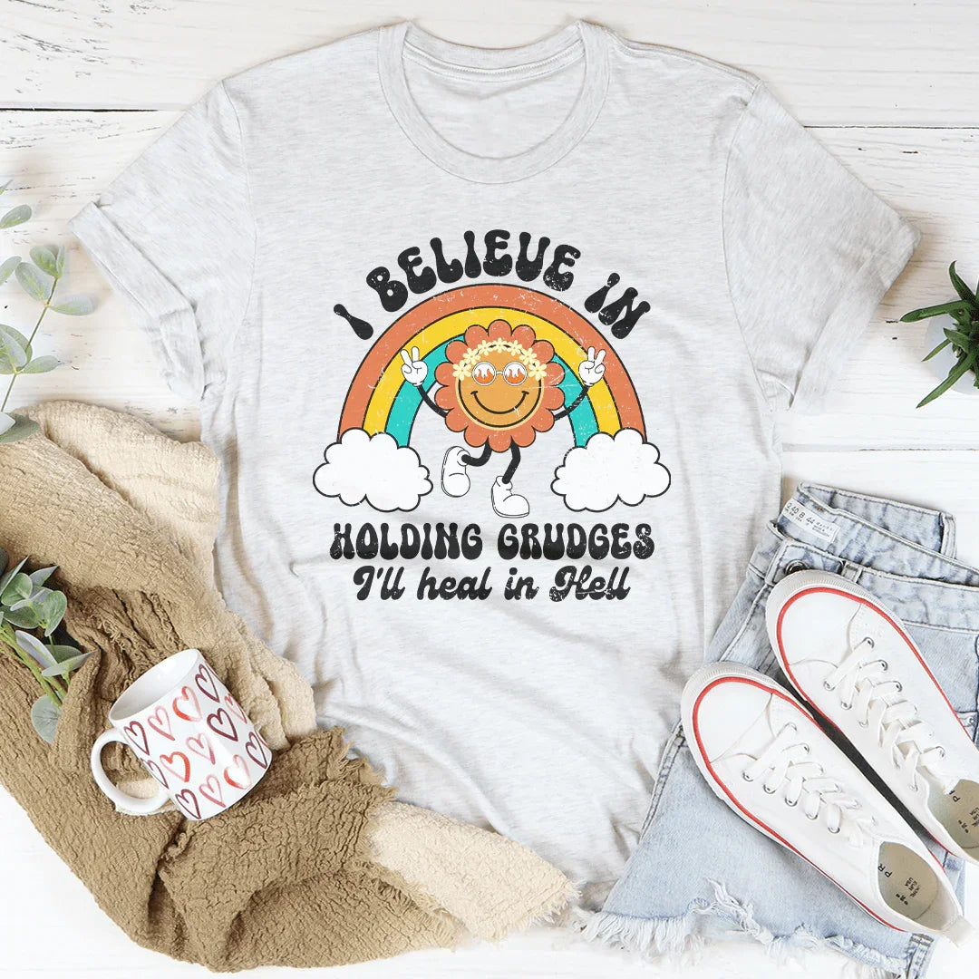 I Believe In Holding Grudges I'll Heal In Hell Tee Ash / S Peachy Sunday T-Shirt