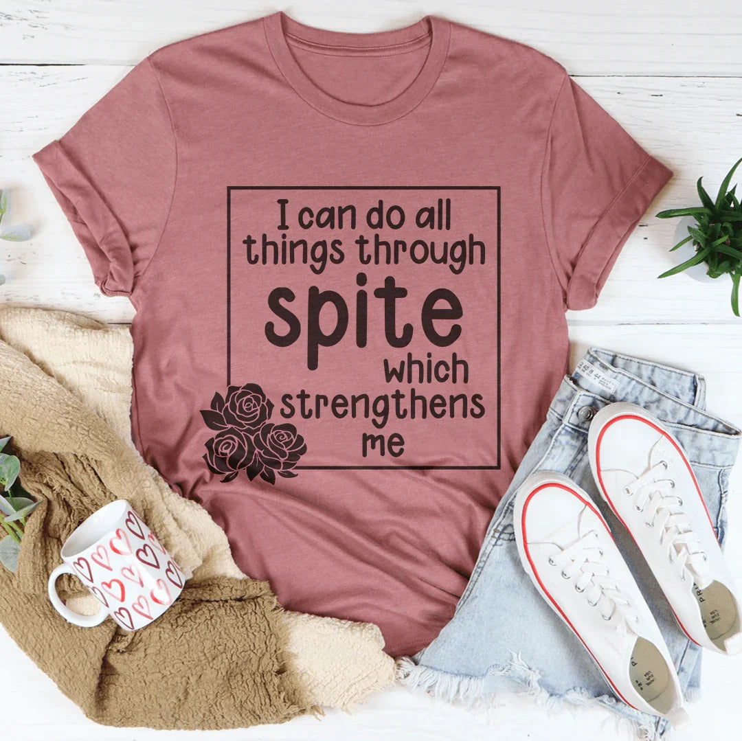 I Can Do All Things Through Spite Which Strengthens Me Tee Mauve / S Peachy Sunday T-Shirt