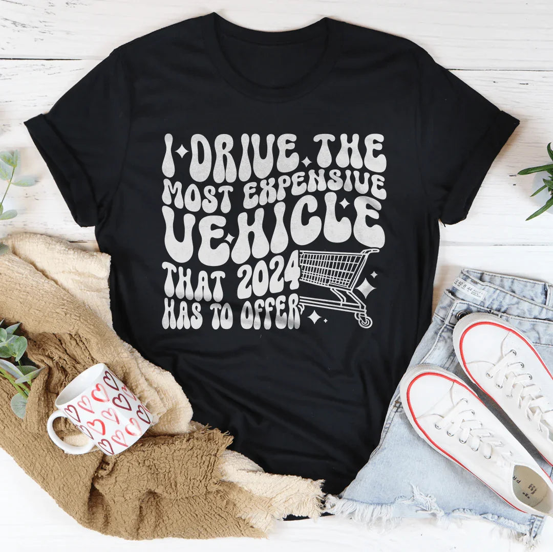 I Drive The Most Expensive Vehicle That 2024 Has To Offer Tee Black Heather / S Peachy Sunday T-Shirt