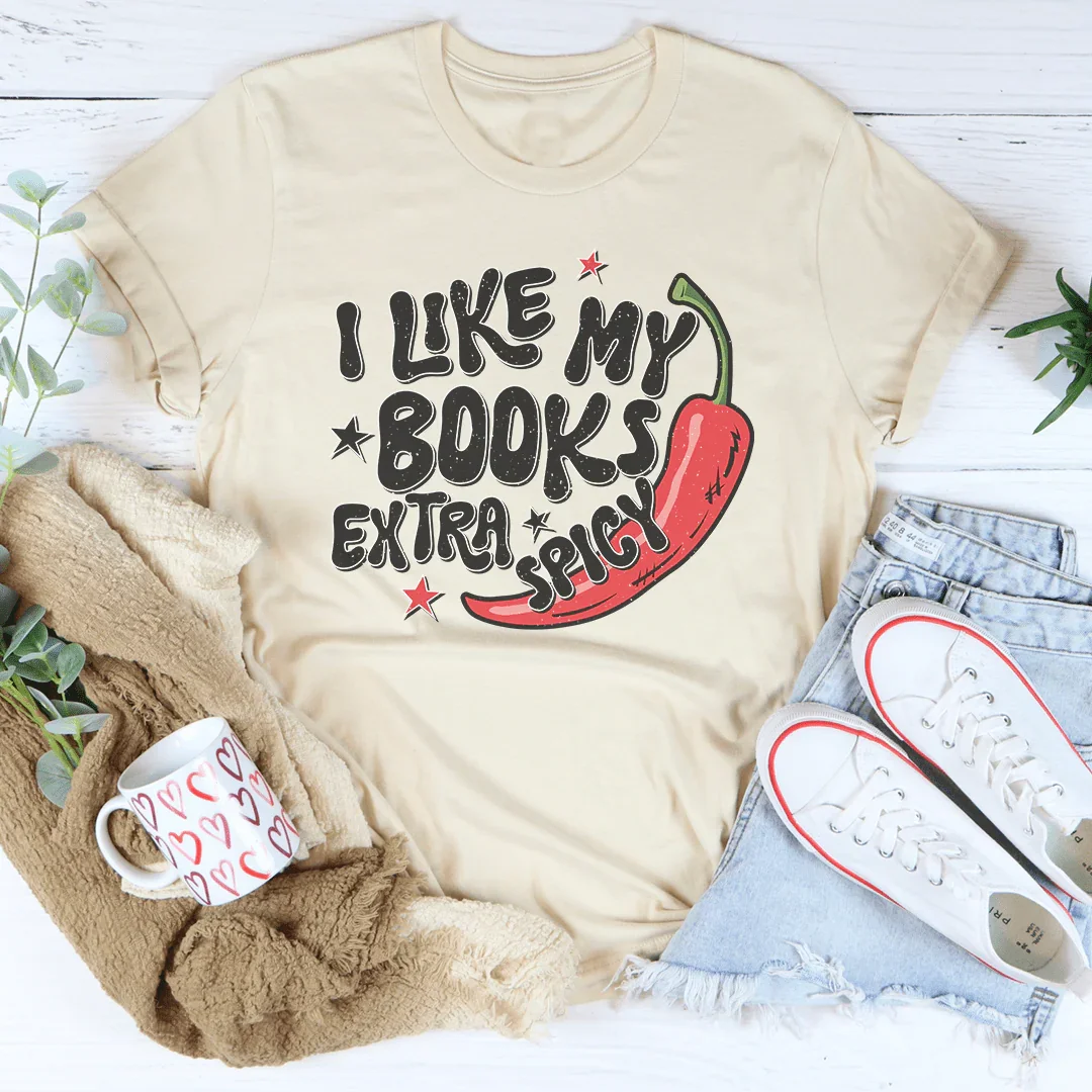 I Like My Books Extra Spicy Tee Soft Cream / S Peachy Sunday T-Shirt