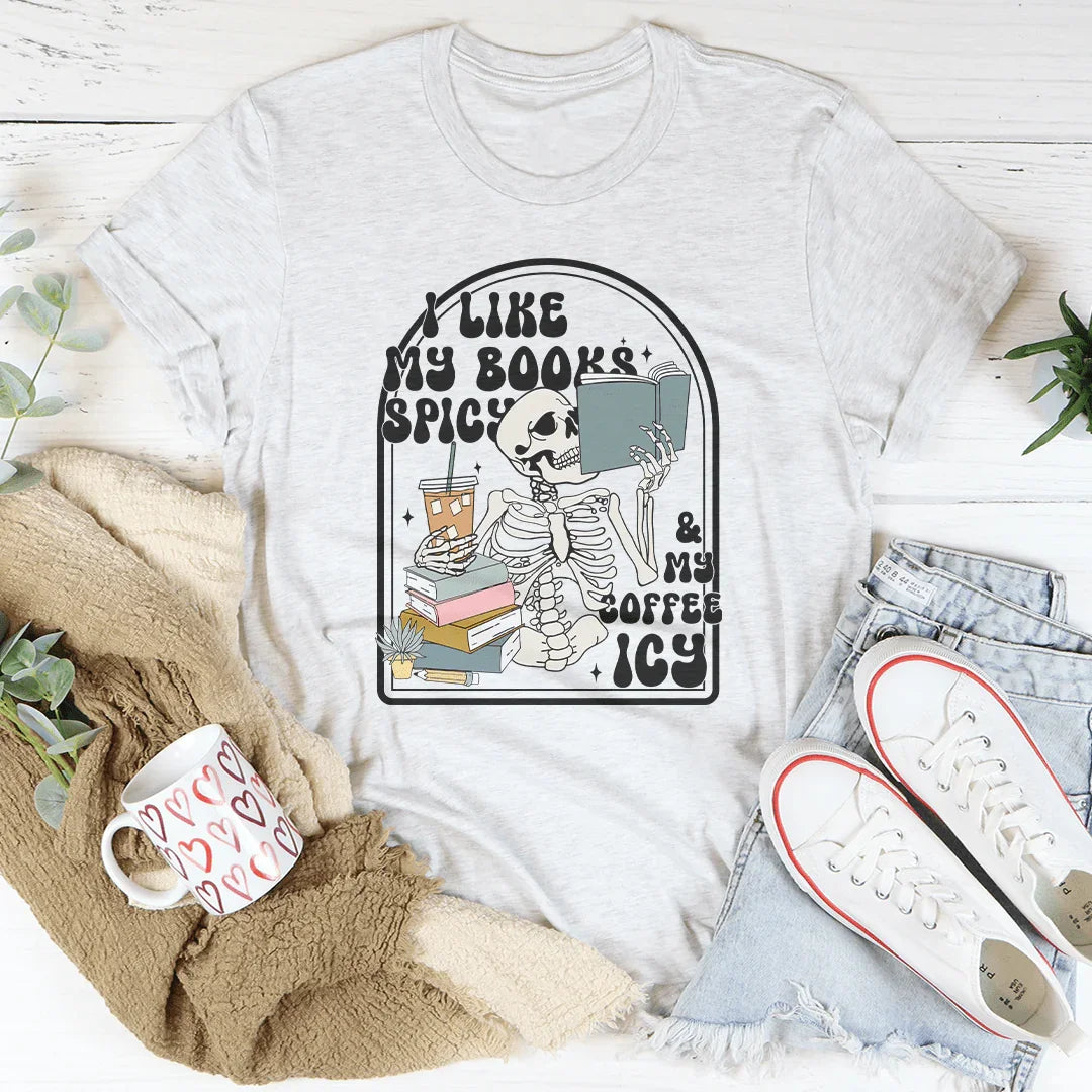 I Like My Books Spicy Tee Ash / S Peachy Sunday T-Shirt