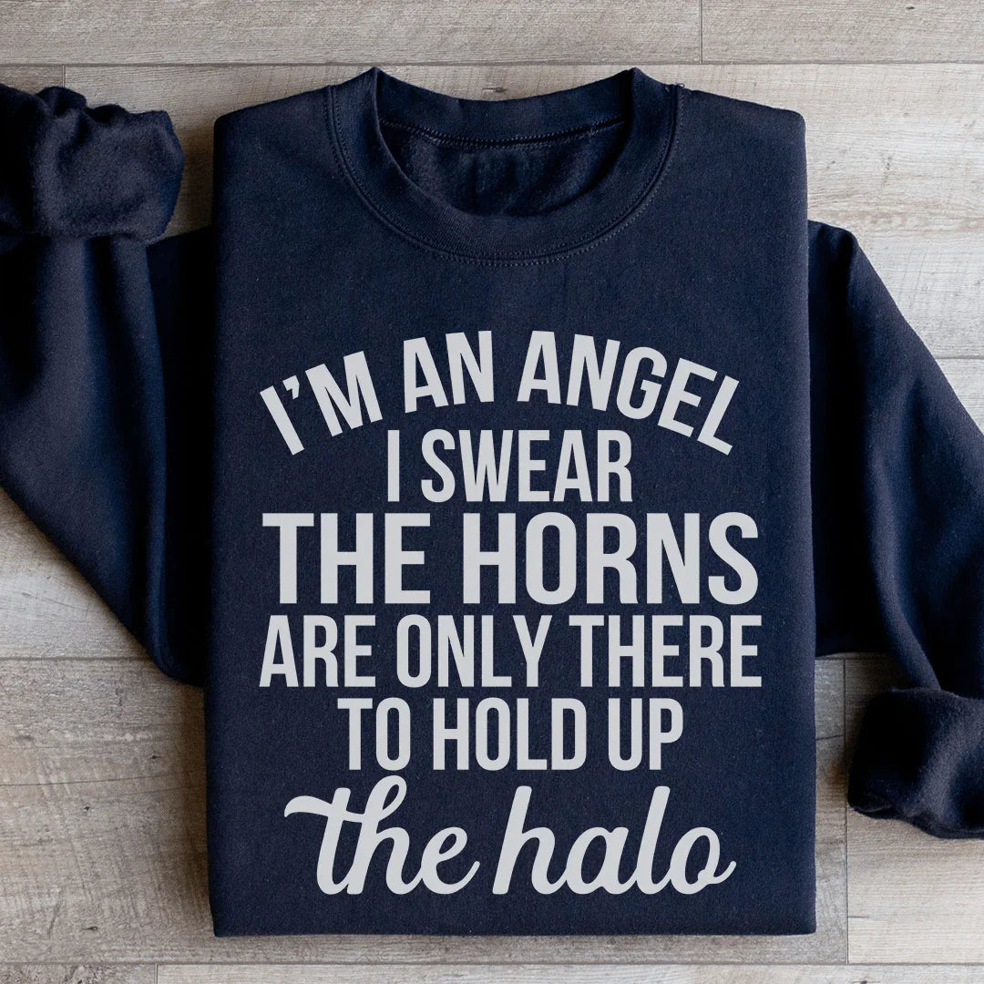 I'm An Angel I Swear Sweatshirt Black / S Peachy Sunday T-Shirt