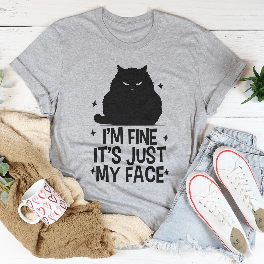 I’m Fine It's Just My Face Tee Athletic Heather / S Peachy Sunday T-Shirt