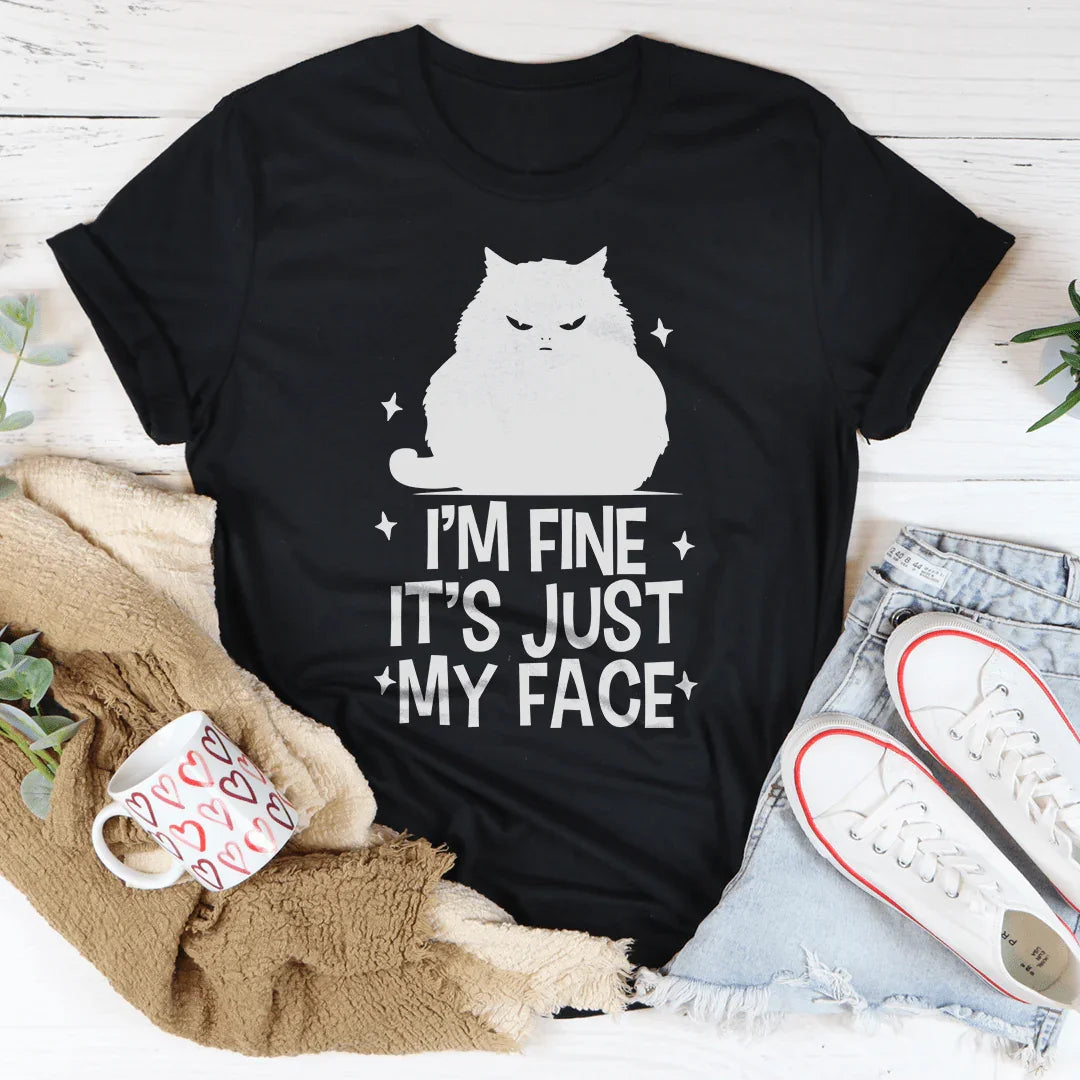 I’m Fine It's Just My Face Tee Black Heather / S Peachy Sunday T-Shirt