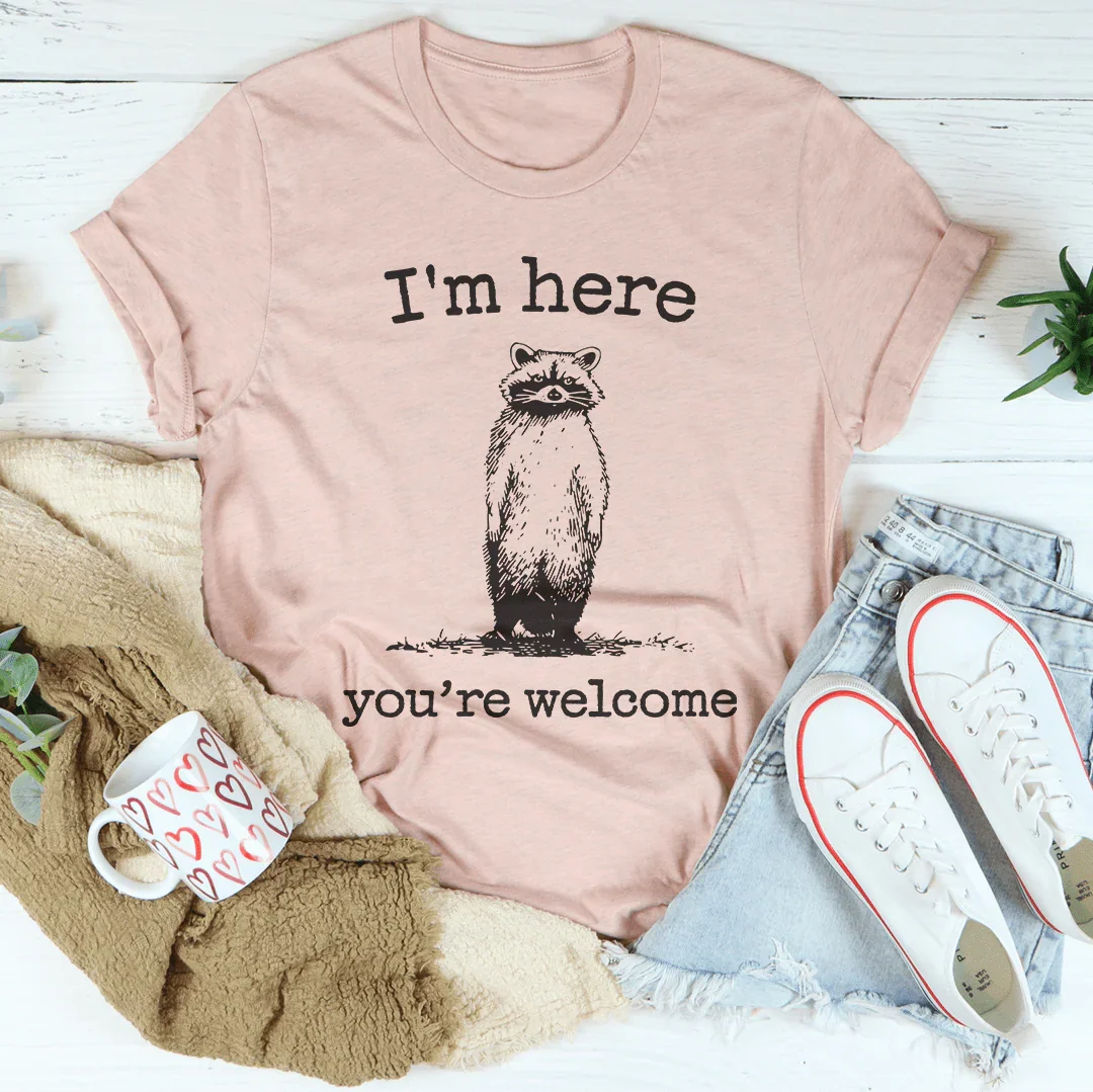I'm Here You're Welcome Tee Heather Prism Peach / S Peachy Sunday T-Shirt