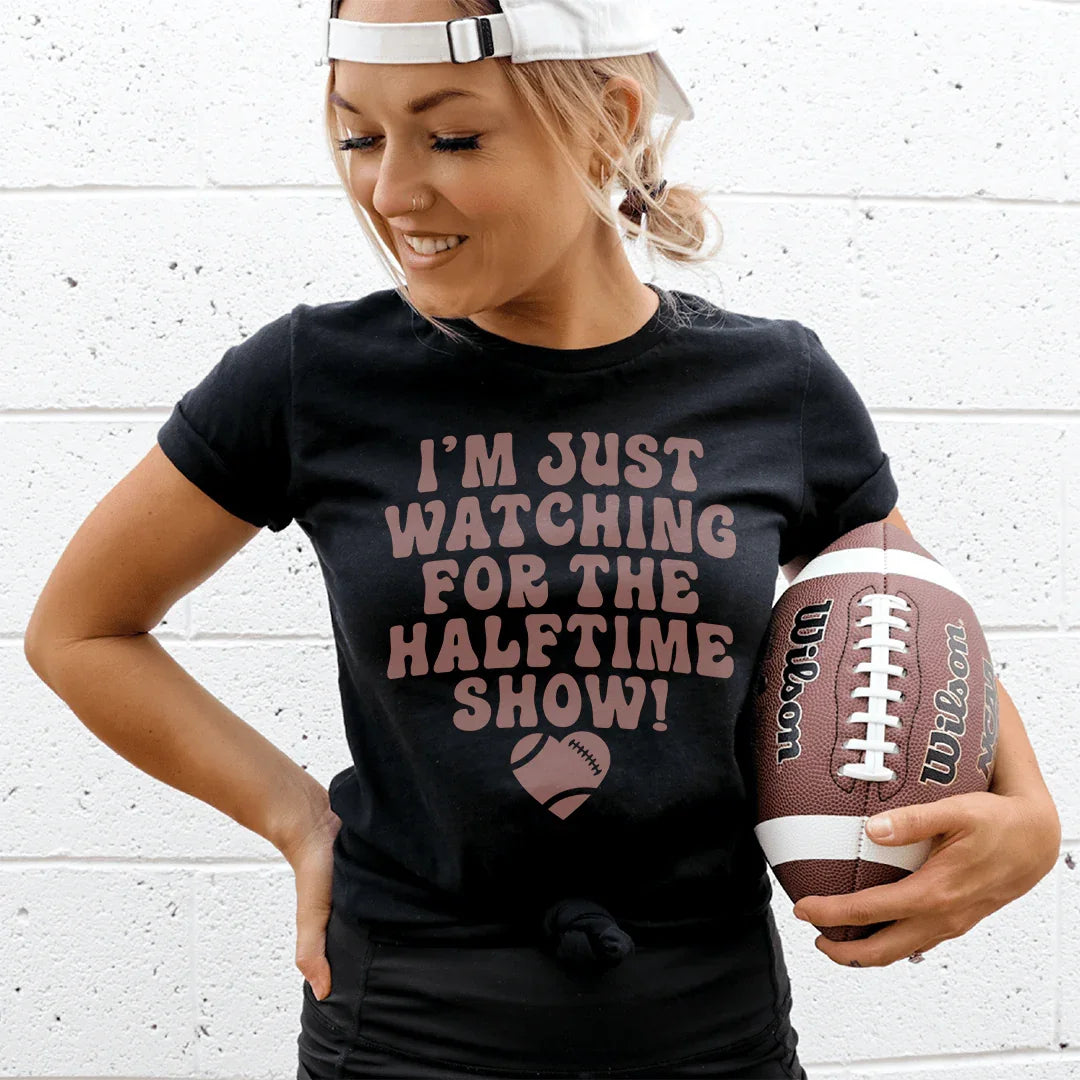 I'm Just Watching For The Halftime Show Tee Black Heather / S Peachy Sunday T-Shirt