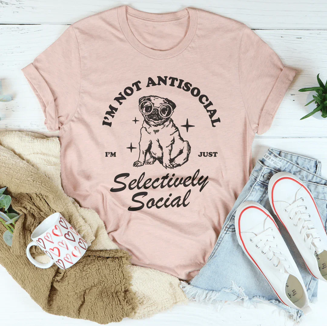 I’m Not Antisocial Tee Heather Prism Peach / S Peachy Sunday T-Shirt
