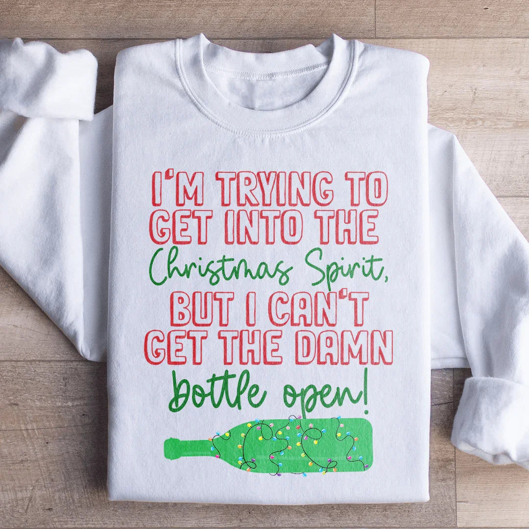 I'm Trying To Get Into The Christmas Spirit Sweatshirt White / S Peachy Sunday T-Shirt