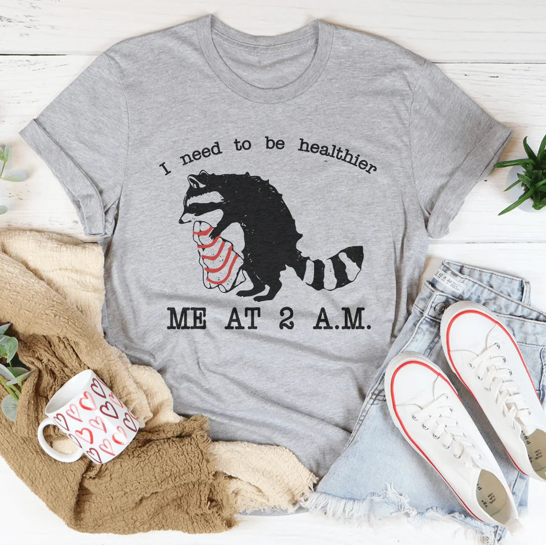 I Need To Be Healthier Me At 2 A.M. Little Debbie Christmas Tee Athletic Heather / S Peachy Sunday T-Shirt
