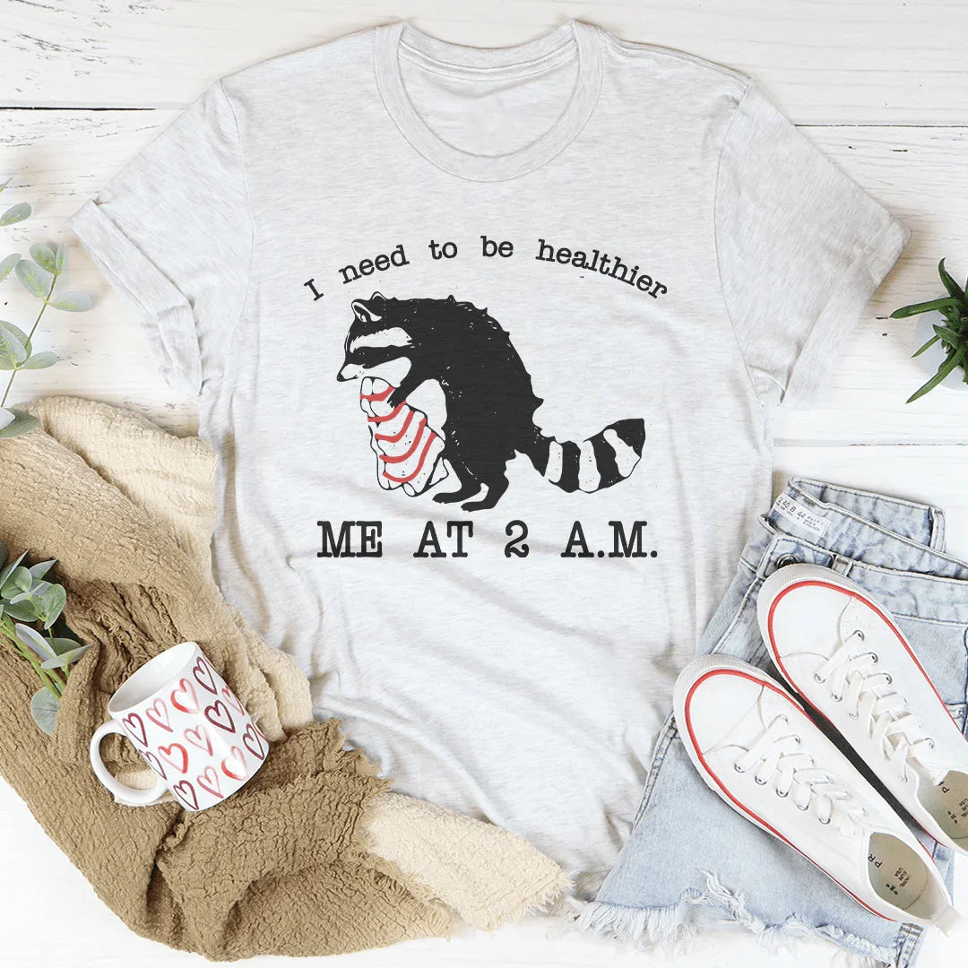 I Need To Be Healthier Me At 2 A.M. Little Debbie Christmas Tee White / S Peachy Sunday T-Shirt