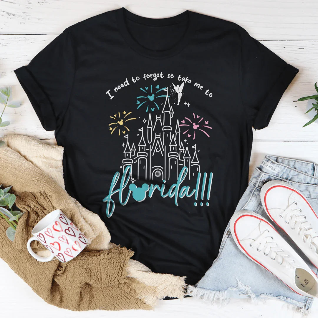 I Need To Forget So Take Me To Florida Tee Black Heather / S Peachy Sunday T-Shirt