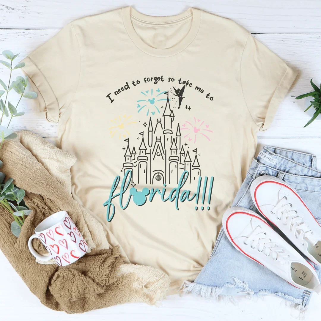 I Need To Forget So Take Me To Florida Tee Soft Cream / S Peachy Sunday T-Shirt