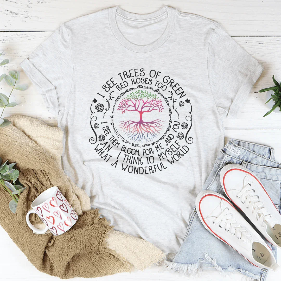 I See The Trees Of Green Red Rose Tee Ash / S Peachy Sunday T-Shirt