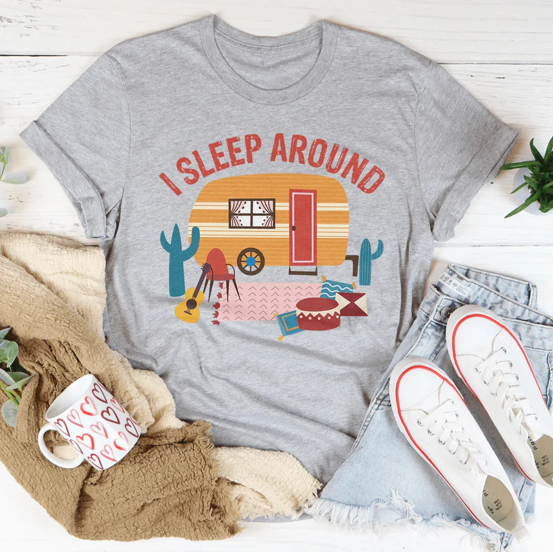 I Sleep Around Tee Athletic Heather / S Peachy Sunday T-Shirt