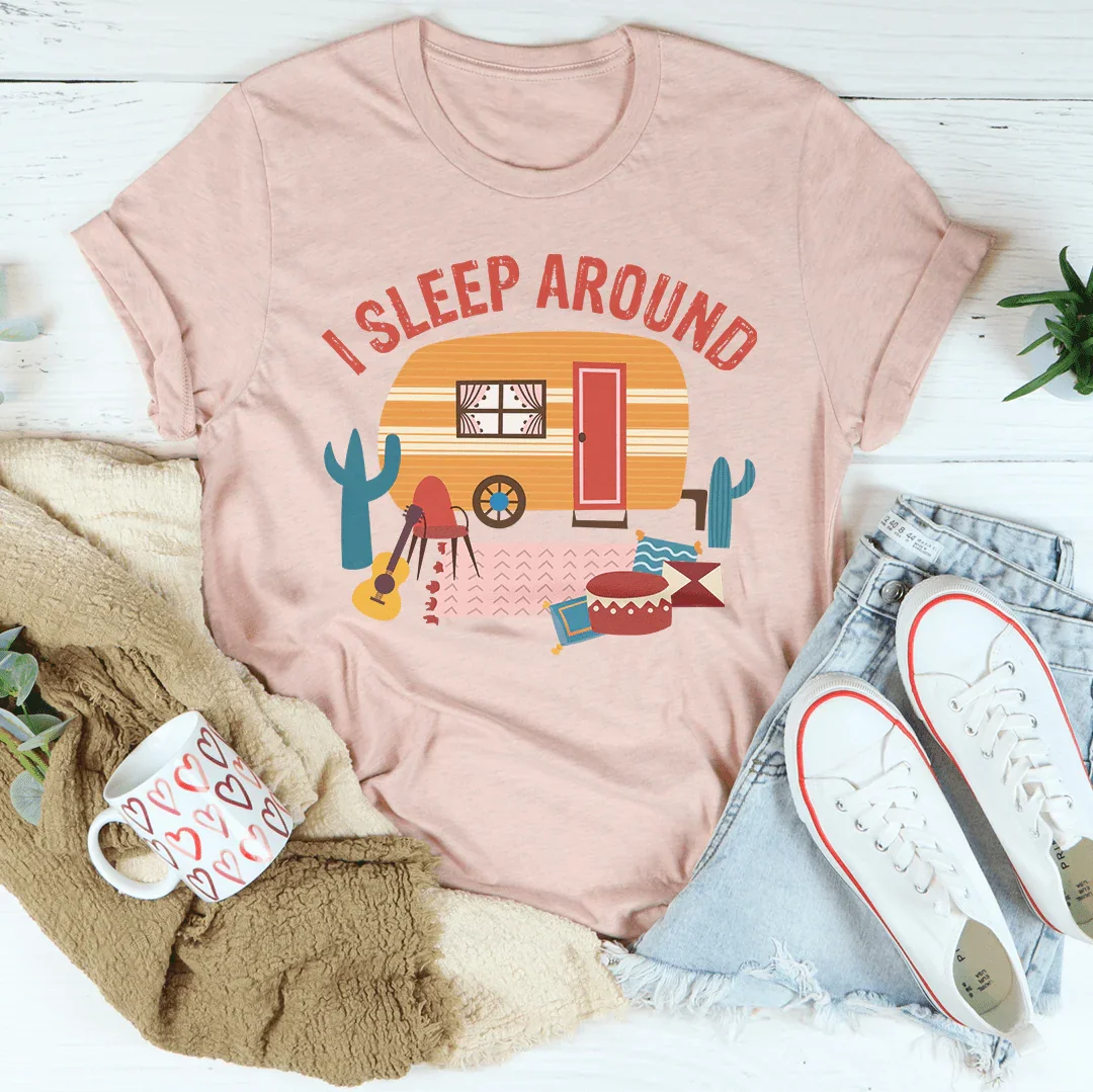 I Sleep Around Tee Heather Prism Peach / S Peachy Sunday T-Shirt