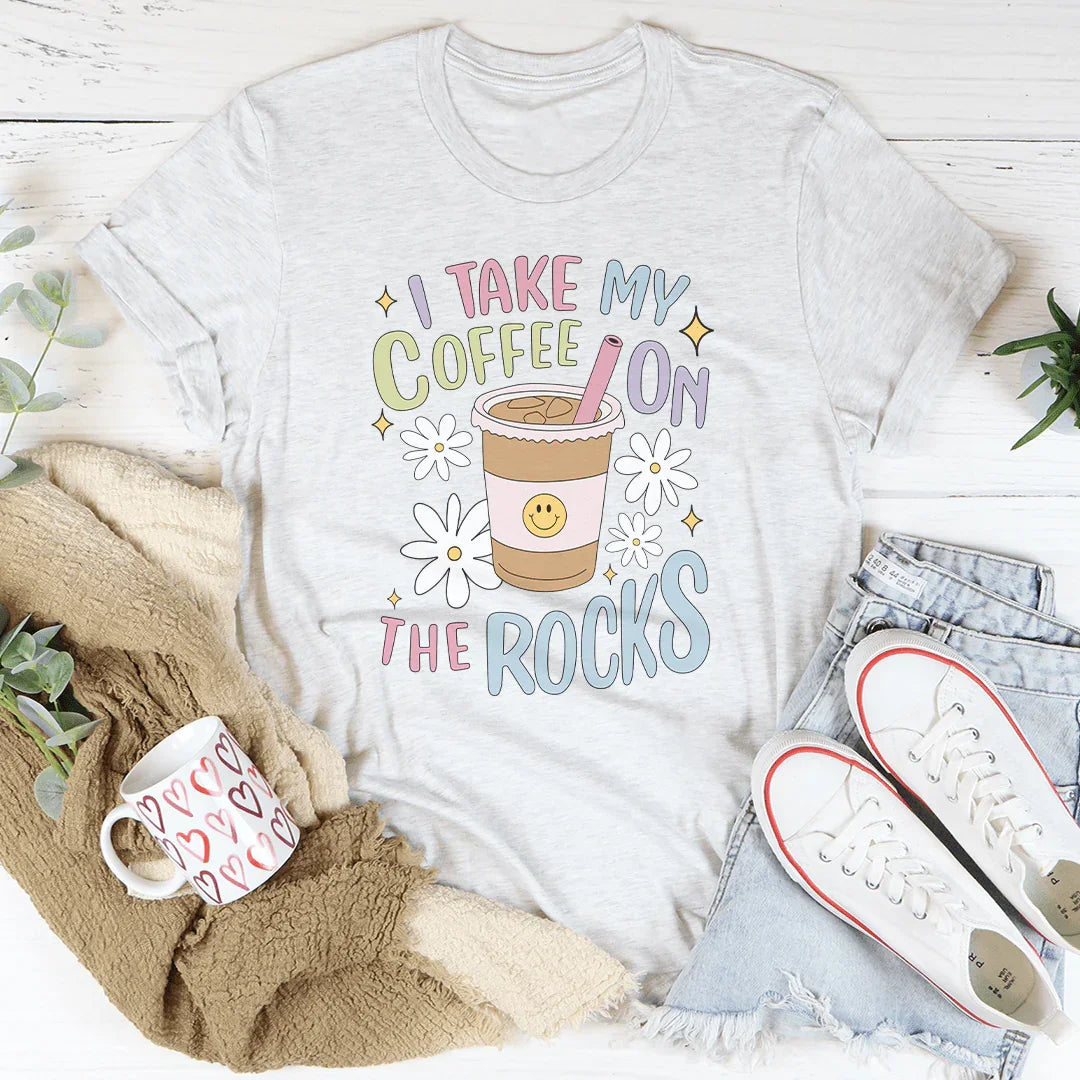 I Take My Coffee On The Rocks Tee Ash / S Peachy Sunday T-Shirt