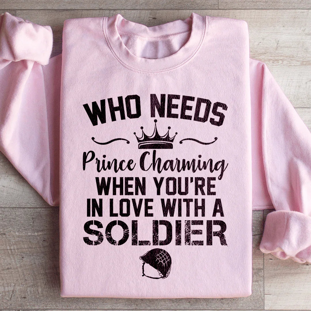 In Love With A Soldier Sweatshirt Light Pink / S Peachy Sunday T-Shirt