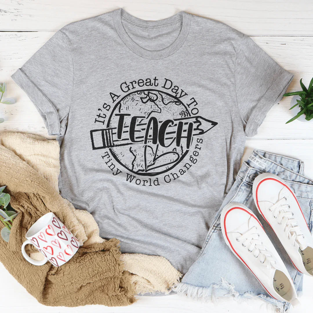 It’s A Great Day To Teach Tiny World Changers Tee Athletic Heather / S Peachy Sunday T-Shirt