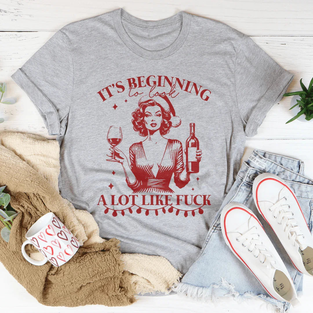 It's Beginning to Look A Lot Like F-ck Tee Athletic Heather / S Peachy Sunday T-Shirt