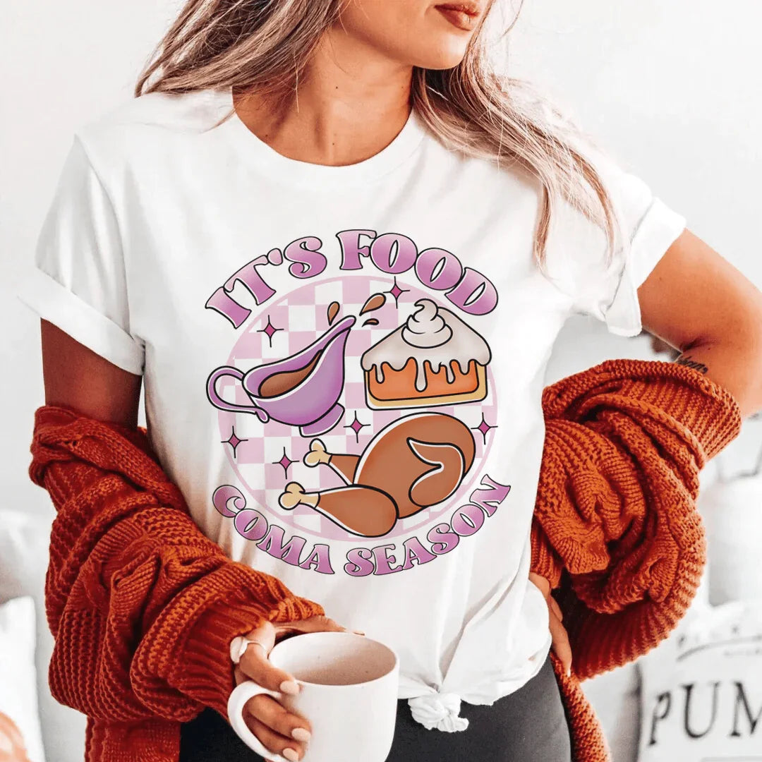 It's Food Coma Season Tee Ash / S Peachy Sunday T-Shirt