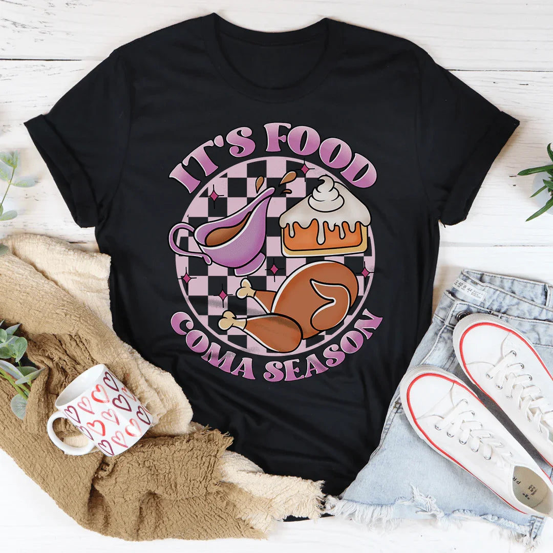 It's Food Coma Season Tee Black Heather / S Peachy Sunday T-Shirt