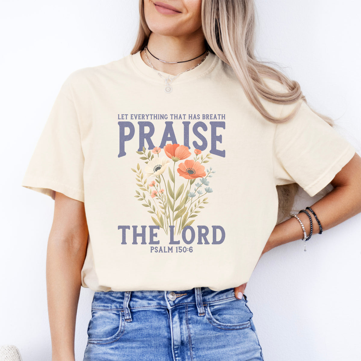 Glaubens-Shirt mit Schriftzug – „Lobet den Herrn“ Psalm 150:6