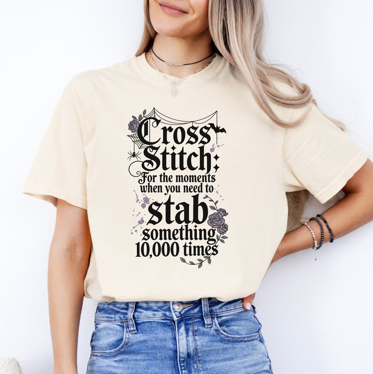 T-shirt à broderie au point de croix