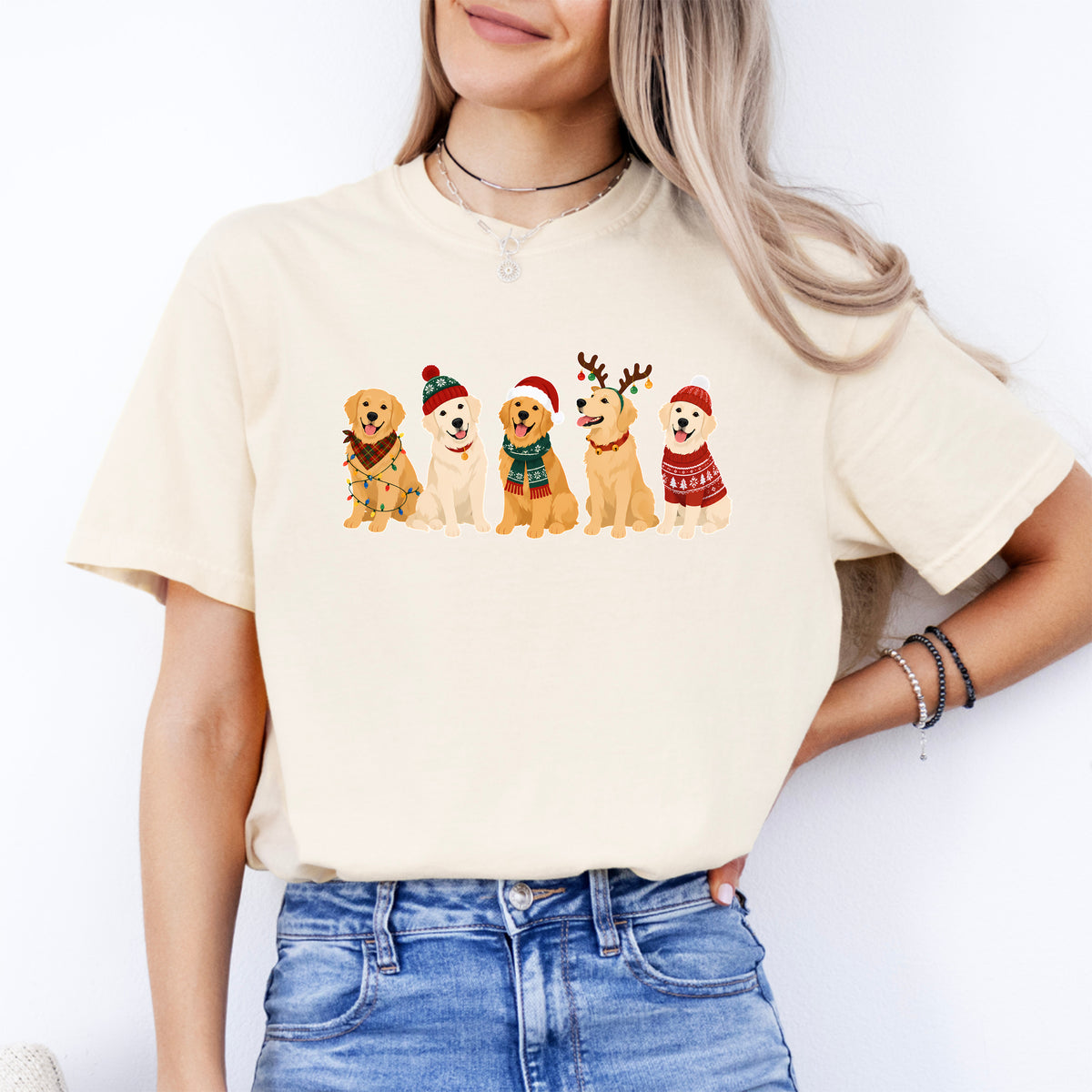 T-shirt de Noël Golden Retriever