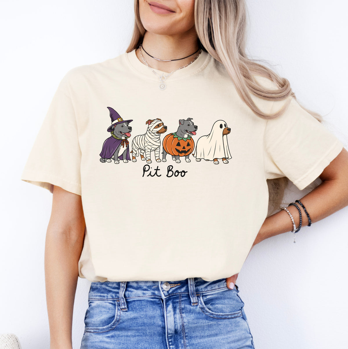 Camiseta de disfraz de pitbull Pit Boo para Halloween