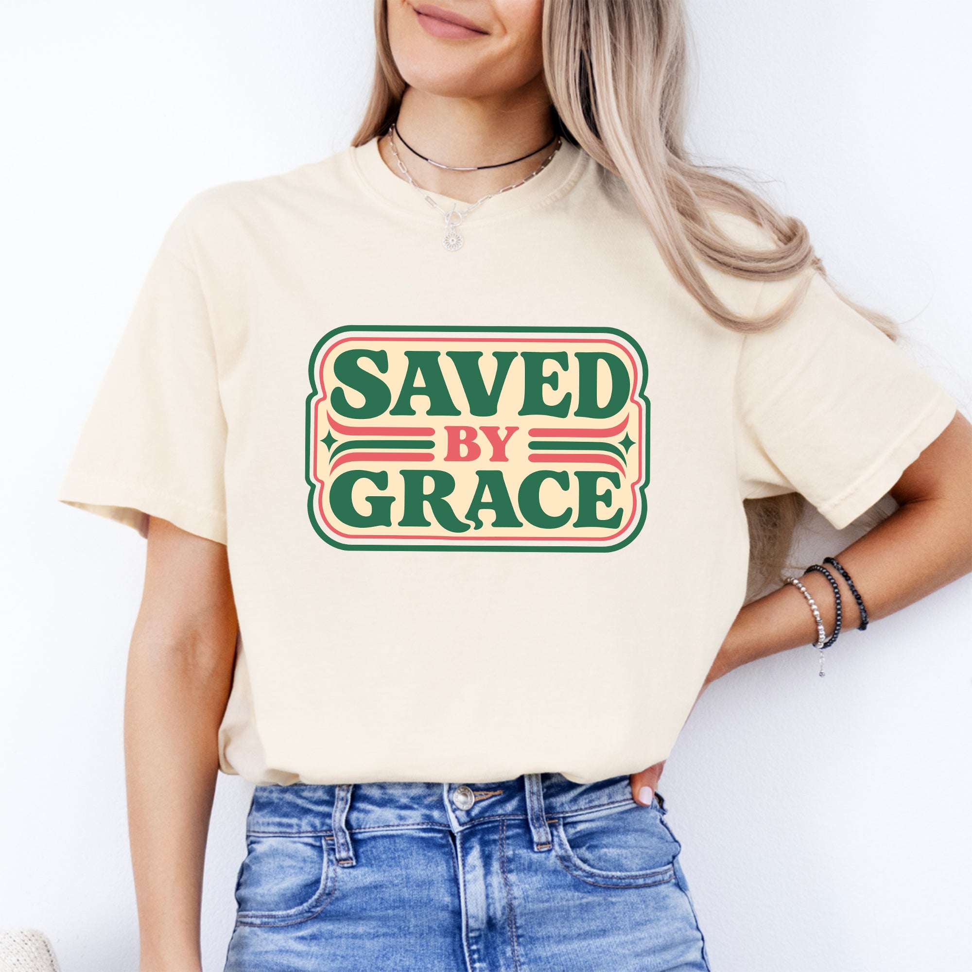 T-shirt « Sauvée par la grâce »