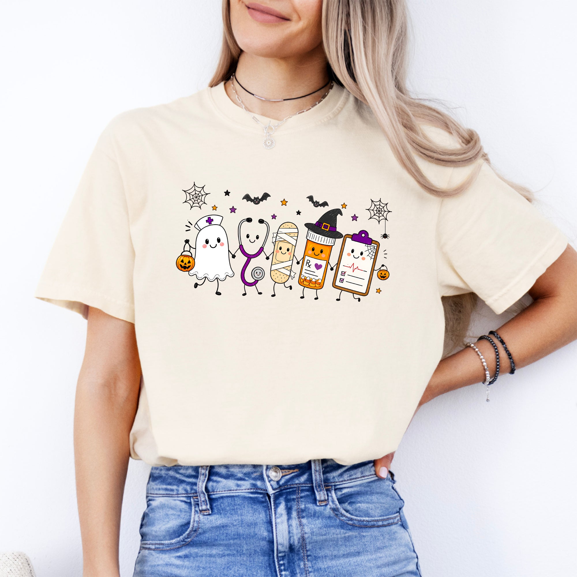Halloween Nursing Doodle Tee