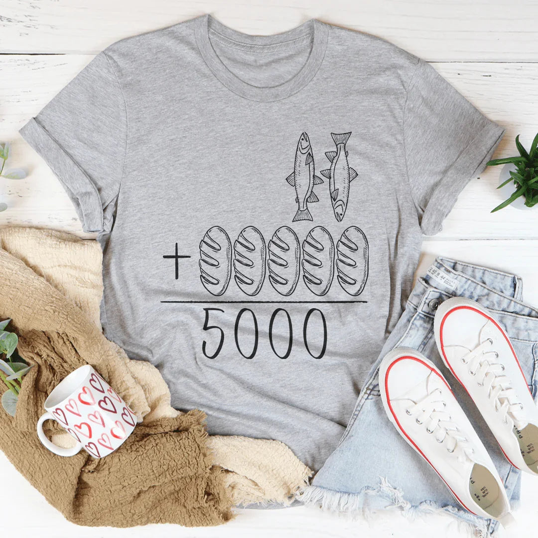 Jesus Feeds The 5000 Athletic Heather / S Peachy Sunday T-Shirt