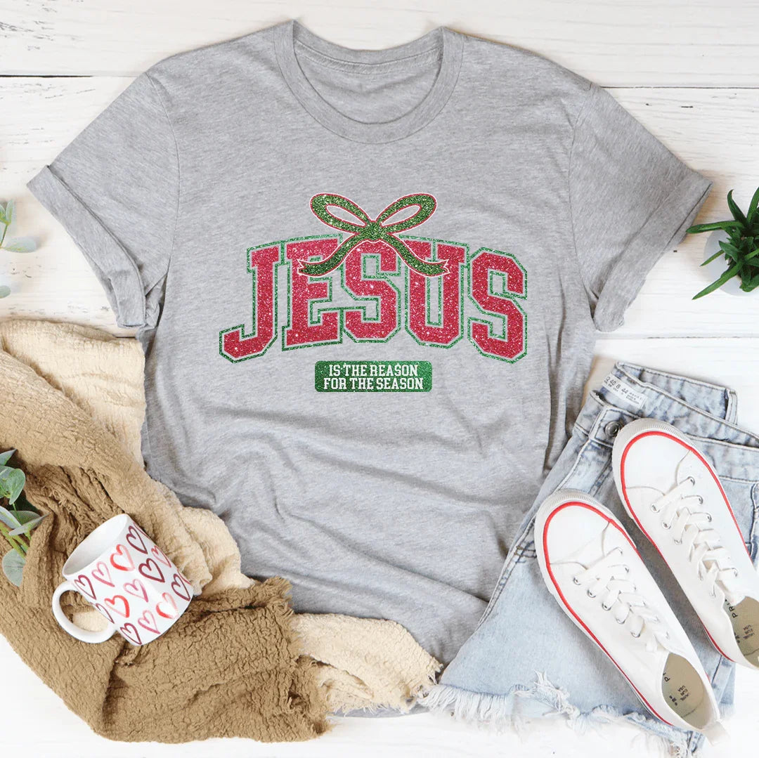 Jesus Is The Reason For The Season Tee Athletic Heather / S Peachy Sunday T-Shirt