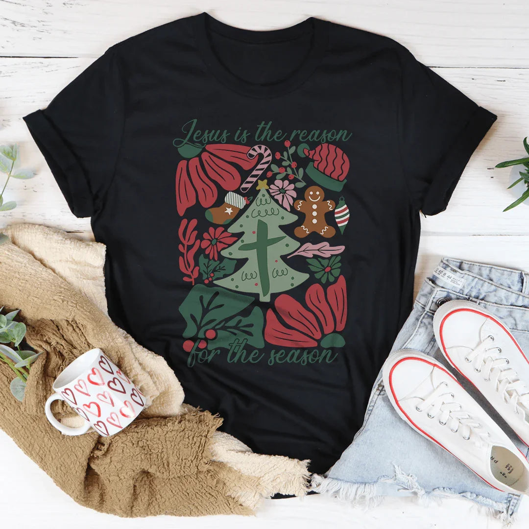 Jesus Is The Reason For The Season Tee Black Heather / S Peachy Sunday T-Shirt