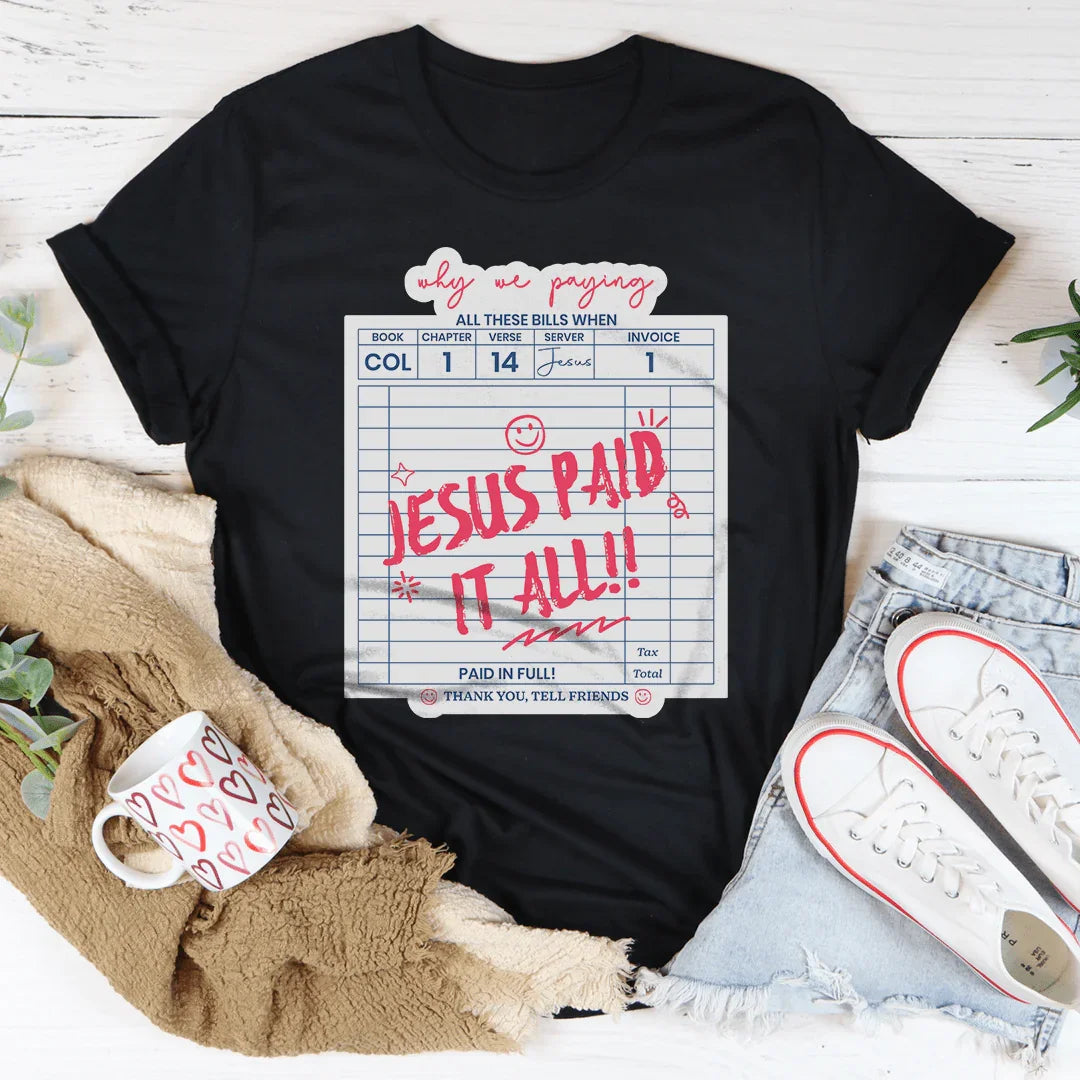 Jesus Paid All Tee Black Heather / S Peachy Sunday T-Shirt
