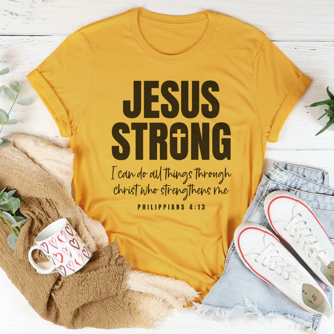 Jesus Strong Tee Mustard / S Peachy Sunday T-Shirt