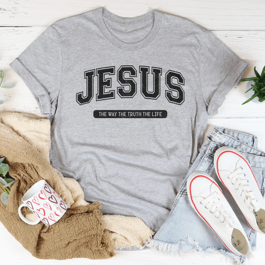 Jesus The Way The Truth The Life Tee Athletic Heather / S Peachy Sunday T-Shirt