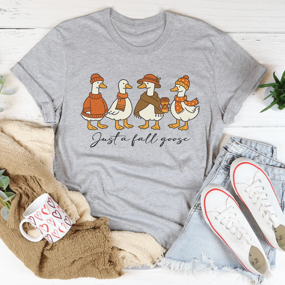 Just A Fall Goose Tee Athletic Heather / S Peachy Sunday T-Shirt
